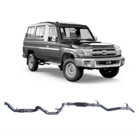 REDBACK 3" 409 STAINLESS STEEL NO CAT/RESONATOR EXHAUST SYSTEM FITS TOYOTA LANDCRUISER VDJ78R 2007-2016 TROOP CARRIER
