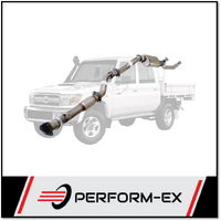 PERFORM-EX 3" STAINLESS STEEL NO CAT/MUFFLER TURBO BACK EXHAUST SYSTEM FITS TOYOTA LANDCRUISER VDJ79R 2012-2016 DUAL CAB
