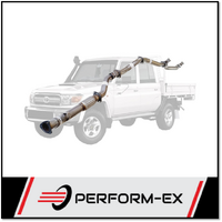 PERFORM-EX 3" STAINLESS STEEL PIPE ONLY TURBO BACK EXHAUST SYSTEM FITS TOYOTA LANDCRUISER VDJ79R DUAL CAB 2012-2016