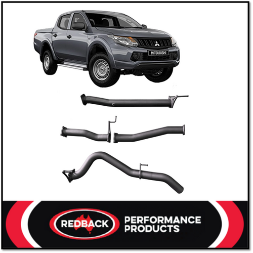 REDBACK 3" 409 STAINLESS STEEL DPF BACK PIPE ONLY EXHAUST SYSTEM FITS MITSUBISHI TRITON MQ MR 2.4L TD 3/2015-ON