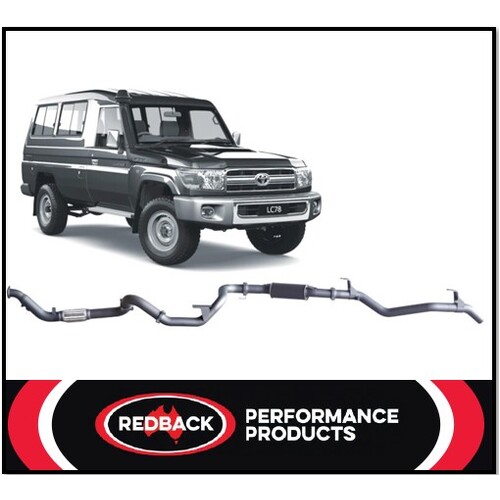 REDBACK 3" 409 STAINLESS STEEL NO CAT/RESONATOR EXHAUST SYSTEM FITS TOYOTA LANDCRUISER VDJ78R 2007-2016 TROOP CARRIER