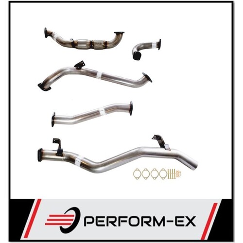 PERFORM-EX 3" STAINLESS STEEL CAT/PIPE ONLY TURBO BACK EXHAUST SYSTEM FITS TOYOTA LANDCRUISER VDJ79R 2007-2016 SINGLE CAB